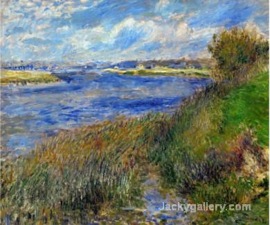 La Seine a Champrosay Banks of the Seine River at Champrosay by Pierre Auguste Renoir paintings reproduction